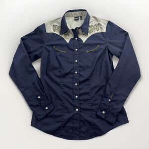 Cruel Cowgirl Womens denim‎ Long Sleeve Shirt Size Medium  Cacti